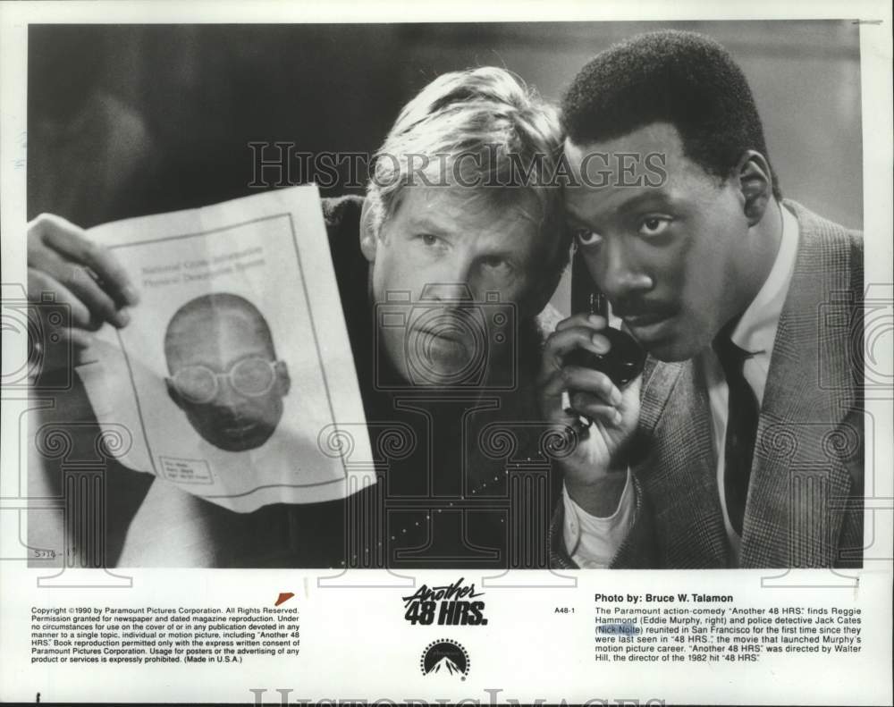 1990 Press Photo Nick Nolte and Eddie Murphy star in &quot;Another 48 Hrs.&quot;- Historic Images