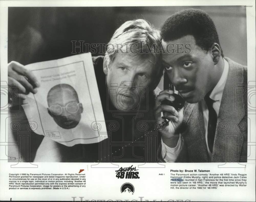1990 Press Photo Nick Nolte and Eddie Murphy star in "Another 48 Hrs."- Historic Images