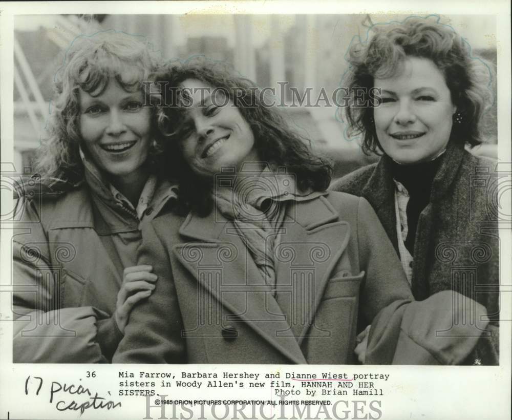 1985 Press Photo Stars of Woody Allen's "Hannah and Her Sisters" - tup02971- Historic Images