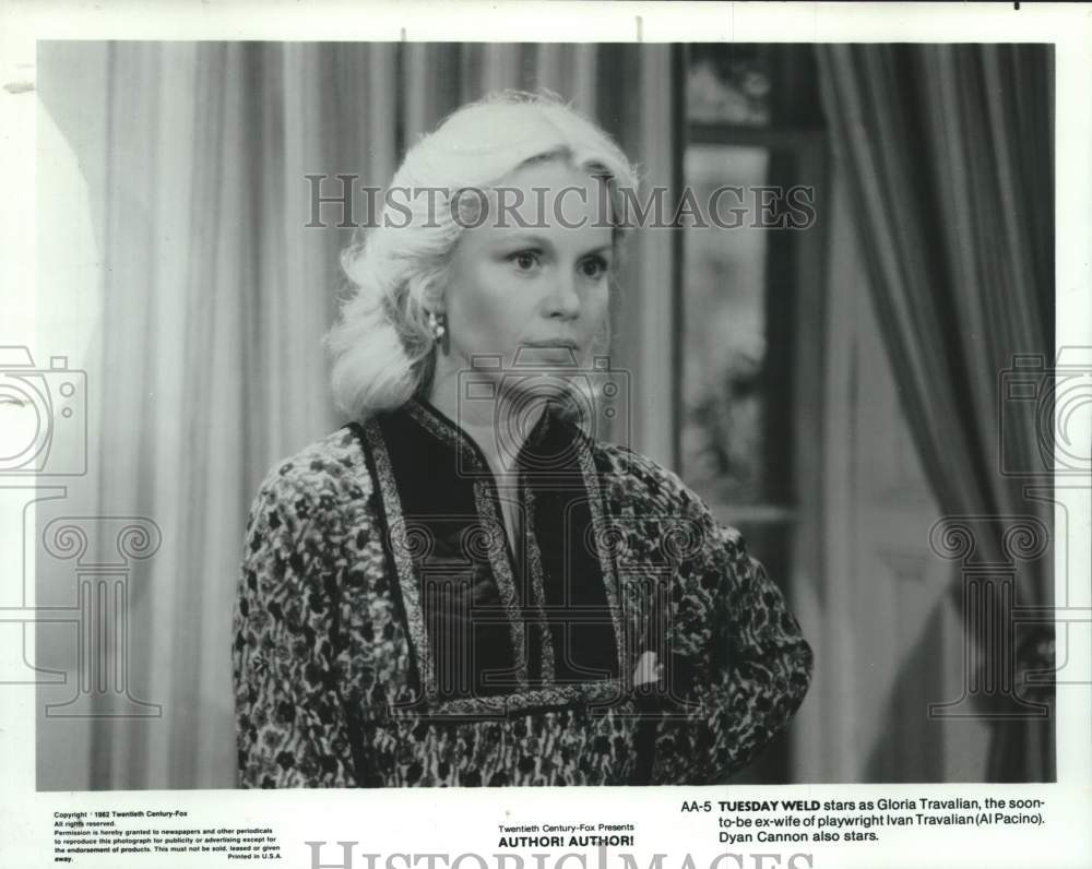 1982 Press Photo Tuesday Weld as Gloria Travalian in "Author! Author!"- Historic Images
