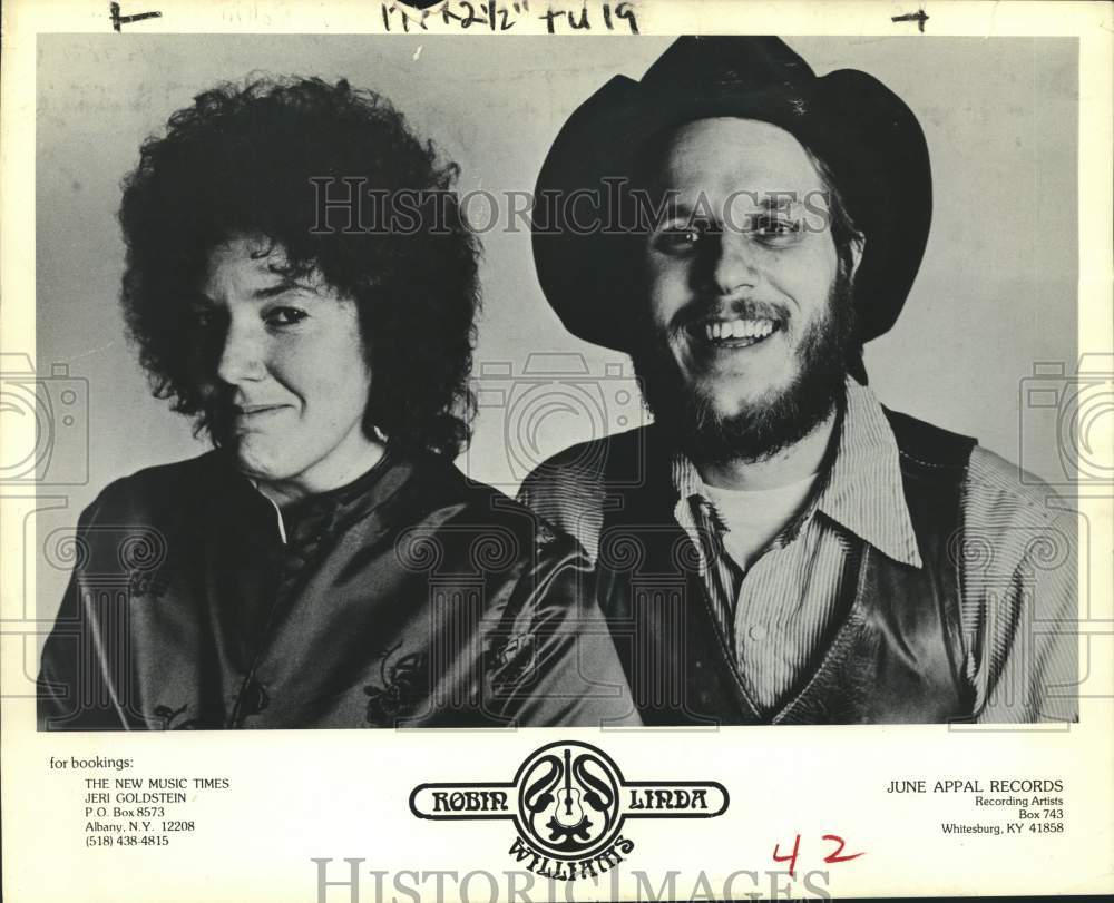 1981 Press Photo June Appal Records recording duo Robin & Linda Williams- Historic Images