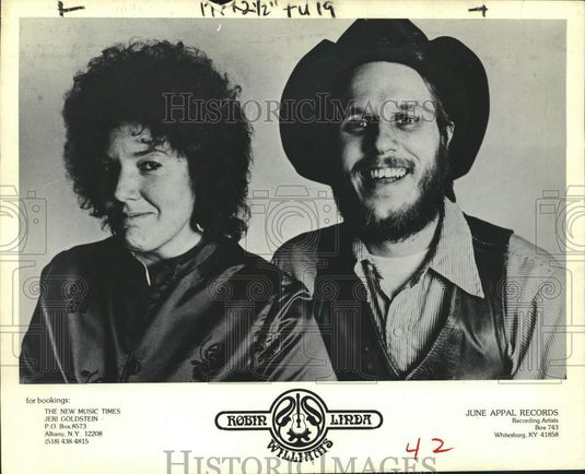 1981 Press Photo June Appal Records recording duo Robin & Linda Williams- Historic Images