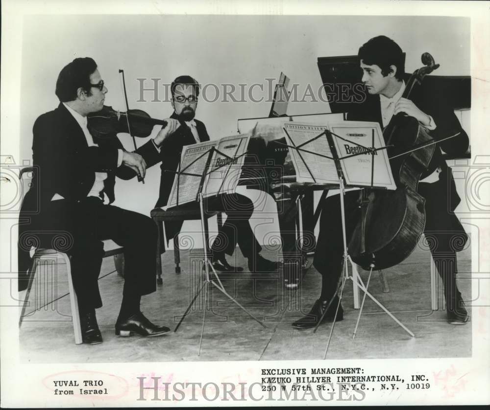 1976 Press Photo Israeli musical performers Yuval Trio - tup03143- Historic Images