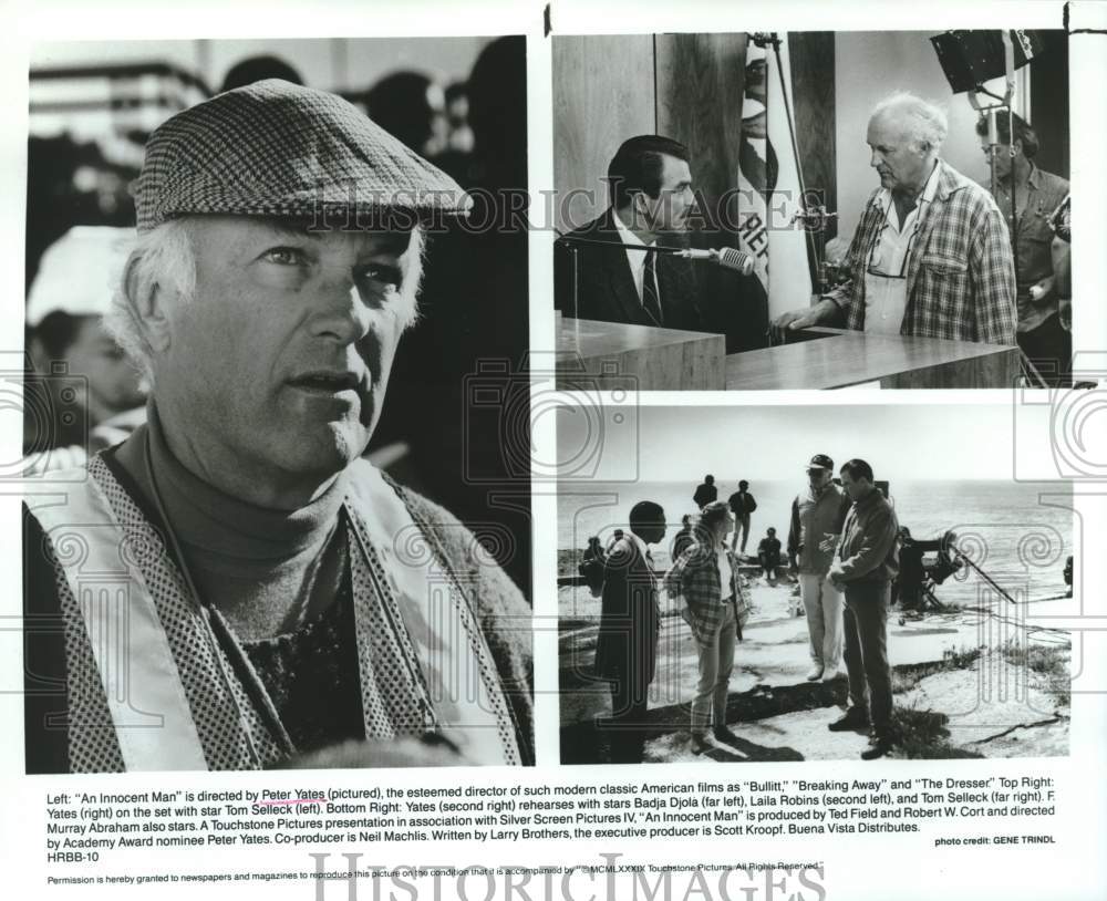 1989 Press Photo Peter Yates directs &quot;An Innocent Man&quot; for Touchstone Pictures- Historic Images