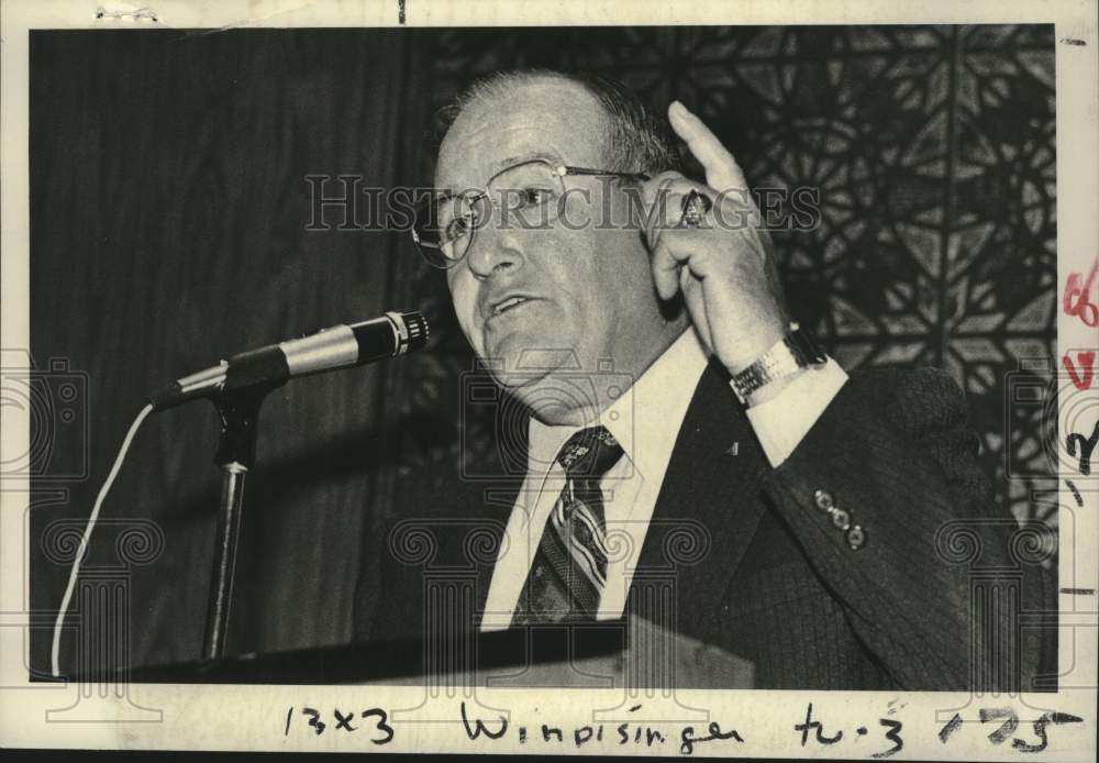 1979 Press Photo William W. Winpisinger, union boss, speaks in New York- Historic Images