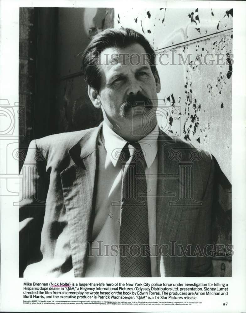 1990 Press Photo Nick Nolte stars as Detective Mike Brennan in &quot;Q&amp;A&quot; - tup03395- Historic Images