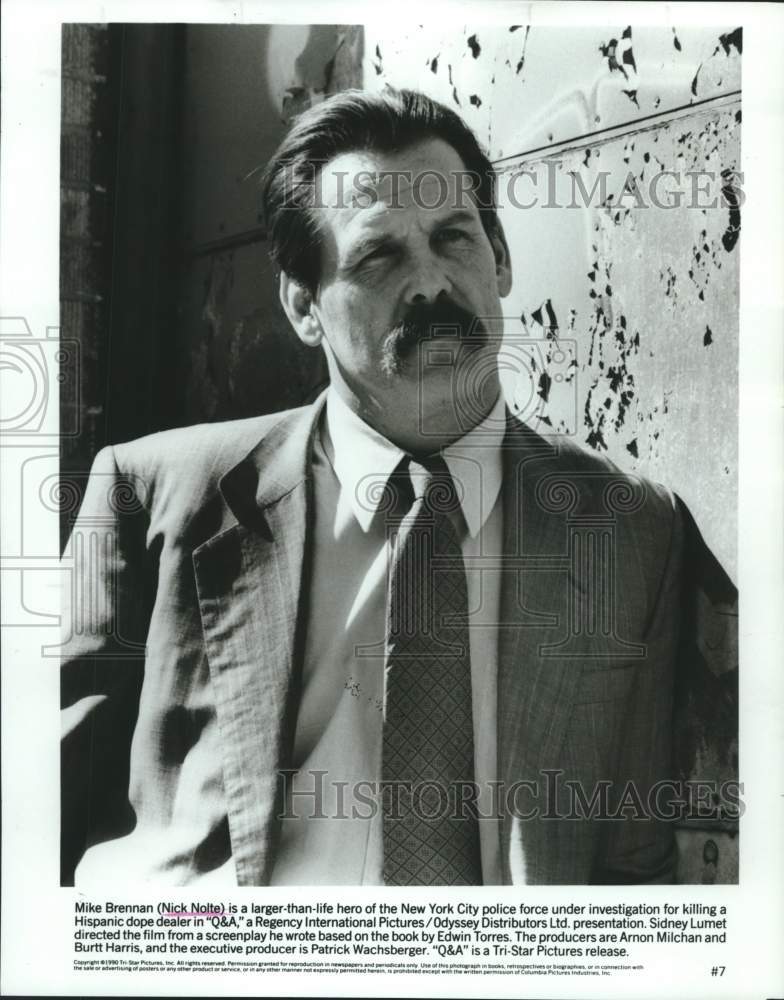 1990 Press Photo Nick Nolte stars as Detective Mike Brennan in "Q&A" - tup03395- Historic Images