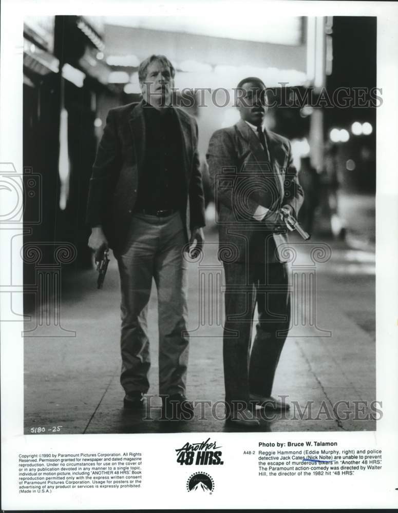 1990 Press Photo Nick Nolte and Eddie Murphy costar in &quot;Another 48 Hrs.&quot;- Historic Images