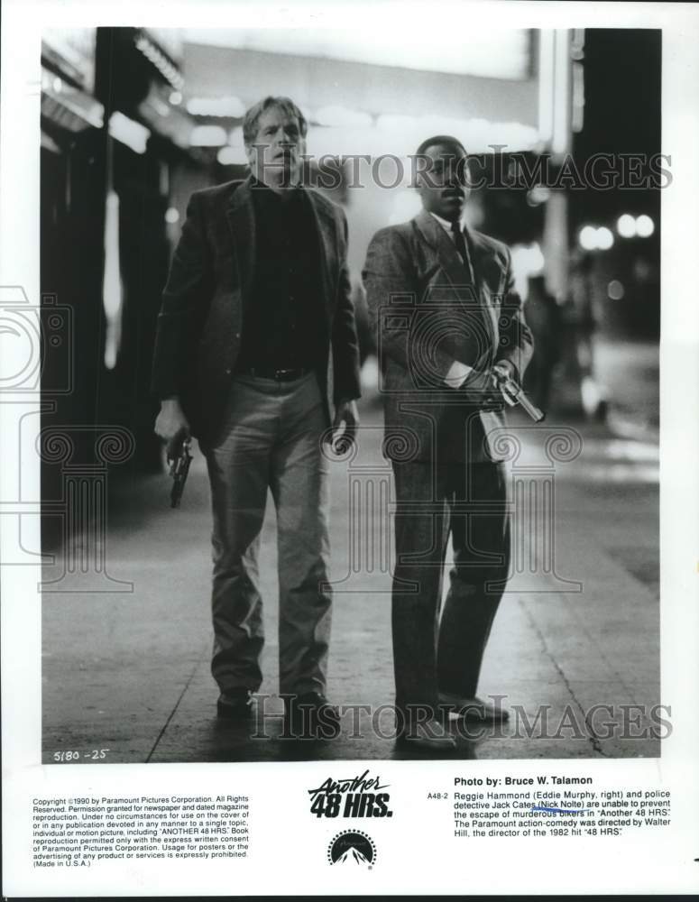 1990 Press Photo Nick Nolte and Eddie Murphy costar in "Another 48 Hrs."- Historic Images