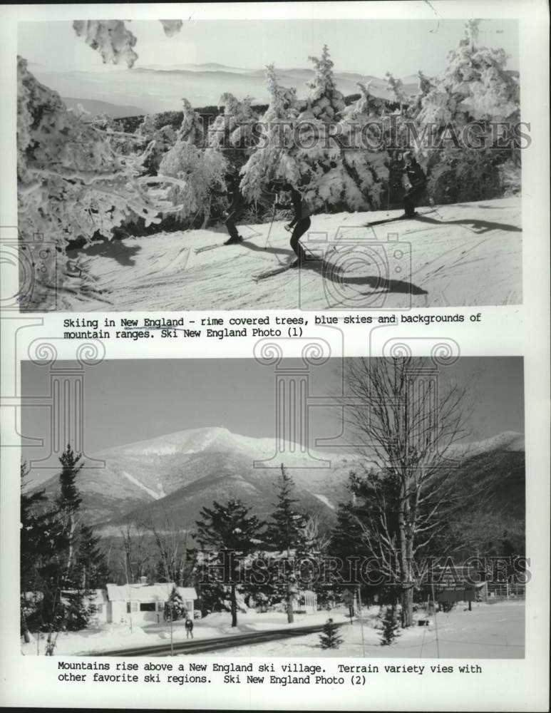 1991 Press Photo Skiers on mountain at New England ski resort - tup03849- Historic Images