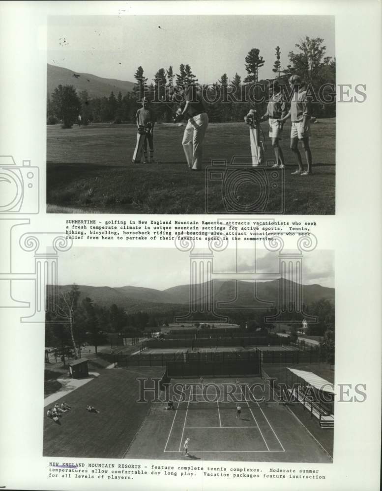 1990 Press Photo Golfers and tennis players enjoy play at New England resorts- Historic Images