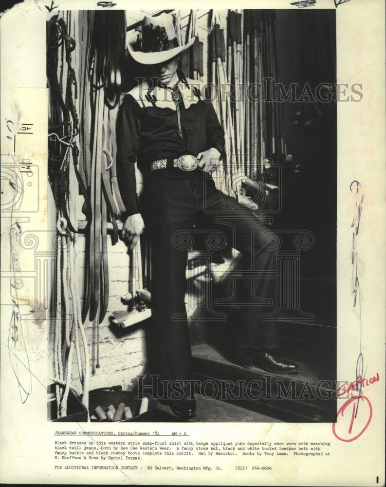 1981 Press Photo Western wear advertisement - tup03856- Historic Images