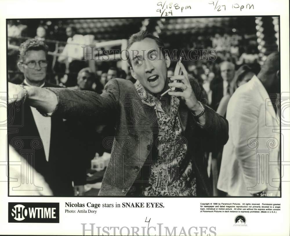1998 Press Photo Nicolas Cage stars in "Snake Eyes" - tup04380- Historic Images