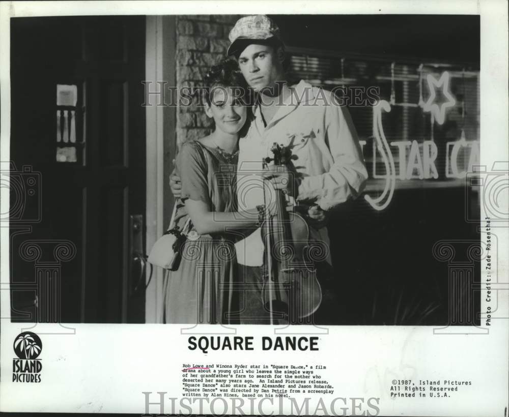 1989 Press Photo Rob Lowe and Winona Ryder costar in "Square Dance" - tup04545- Historic Images