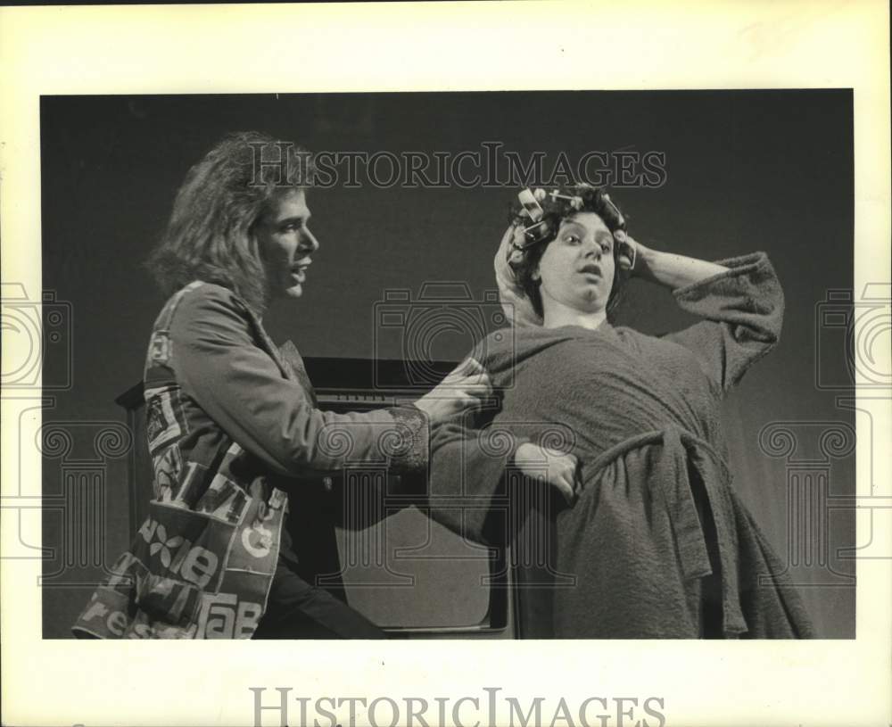 1980 Press Photo Kevin Bartlett &amp; Myrlin Valerio star in &quot;Sideshow&quot; in New York- Historic Images