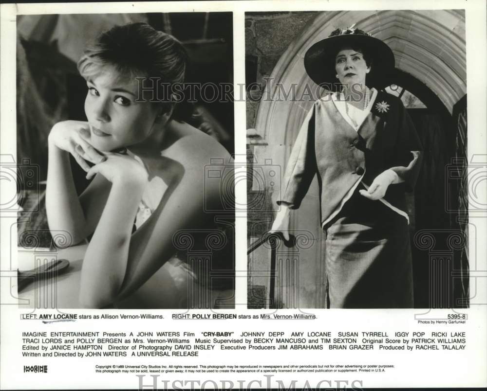 1990 Press Photo Amy Locane and Polly Bergen costar in &quot;Cry-Baby&quot; - tup04655- Historic Images