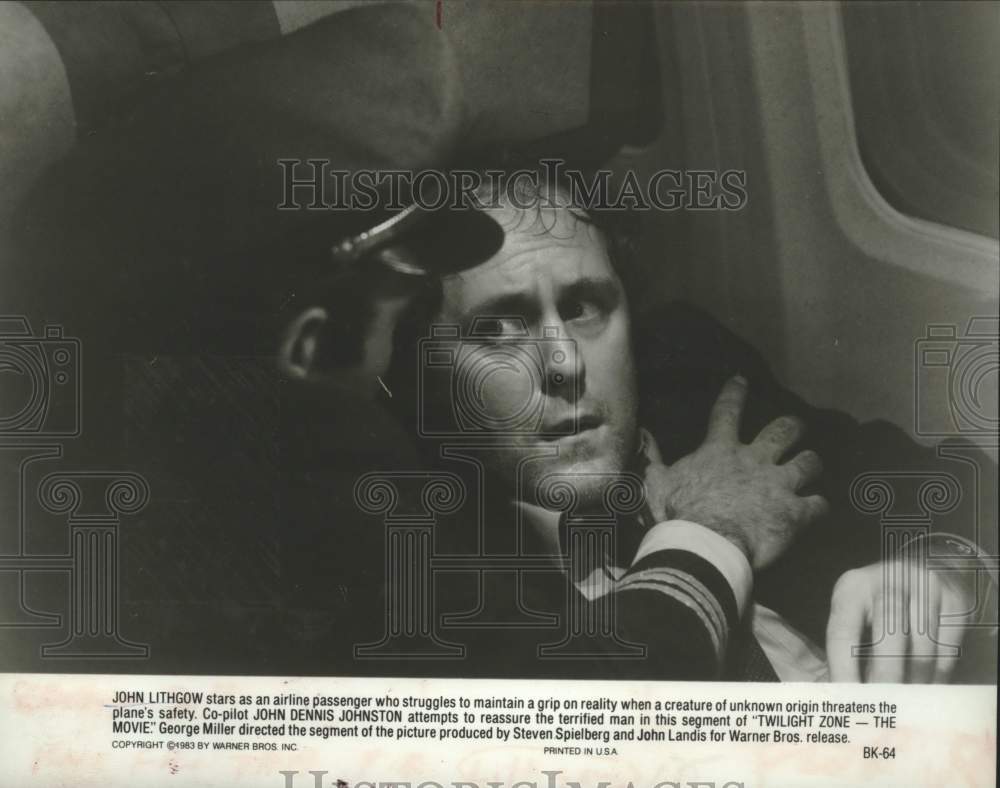 1983 Press Photo John Lithgow & John Dennis Johnston in Twilight Zone-The Movie- Historic Images