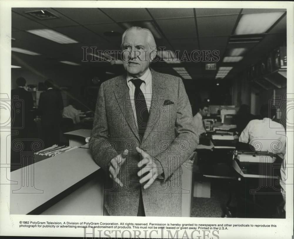 1982 Press Photo Eric Sevareid, host of &quot;Eric Sevareid&#39;s Chronicle&quot; - tup04759- Historic Images