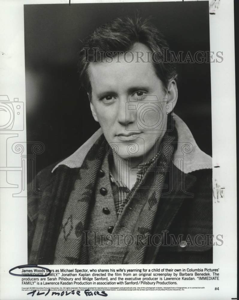 1989 Press Photo James Woods stars as Michael Spector in "Immediate Family"- Historic Images