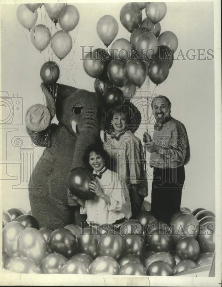 1990 Press Photo Children's performers Sharon, Lois and Bram on Nickelodeon- Historic Images