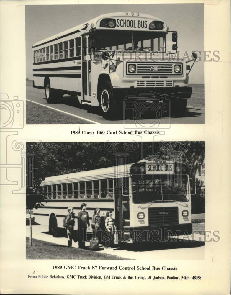 1989 Press Photo 1989 school buses from Chevy and GMC - tup05273- Historic Images