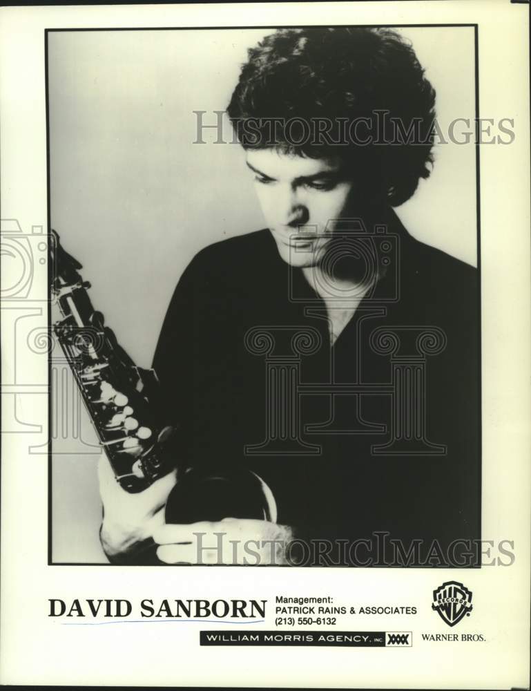 1986 Press Photo Warner Bros. recording artist David Sanborn - tup05406- Historic Images