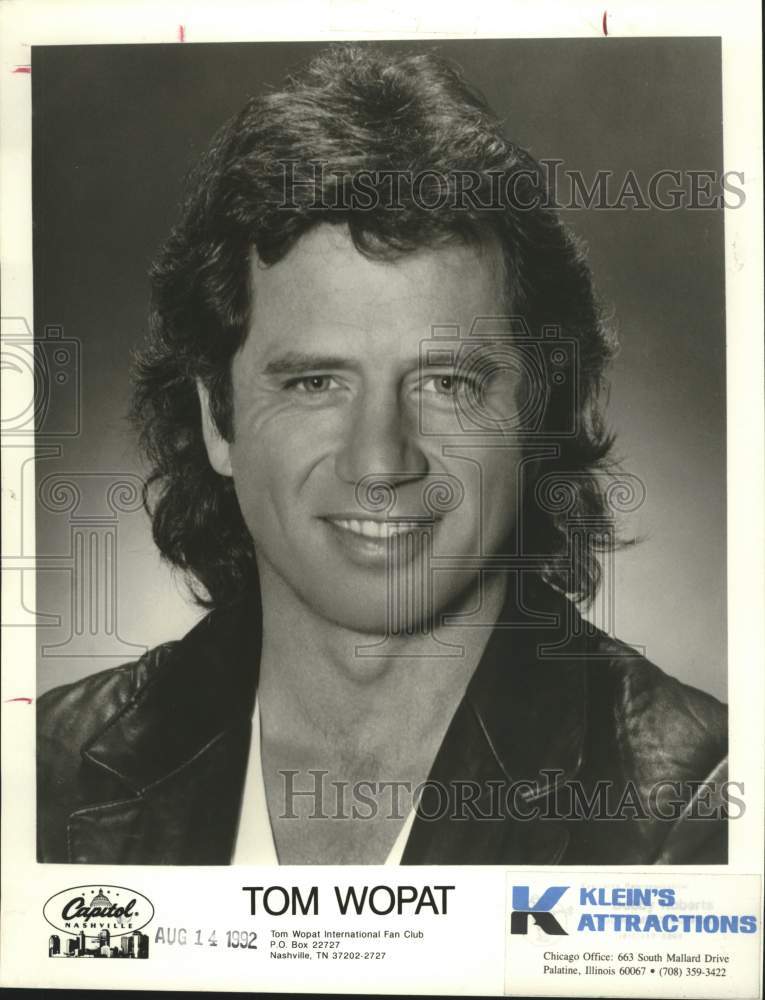 1992 Press Photo Singer/Actor Tom Wopat - tup05432- Historic Images