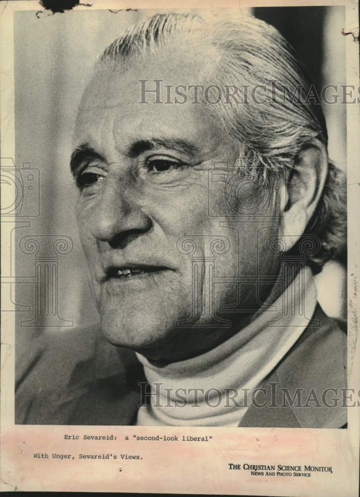 1976 Press Photo Author/Journalist Eric Sevareid - tup05657- Historic Images