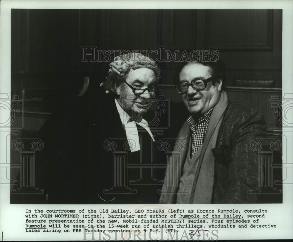 1980 Press Photo Leo McKern &amp; John Mortimer star in &quot;Rumpole of the Bailey&quot;- Historic Images