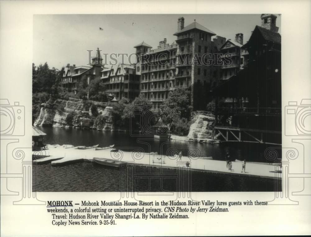 1991 Press Photo Mohonk Mountain House Resort, Hudson River Valley, New York- Historic Images