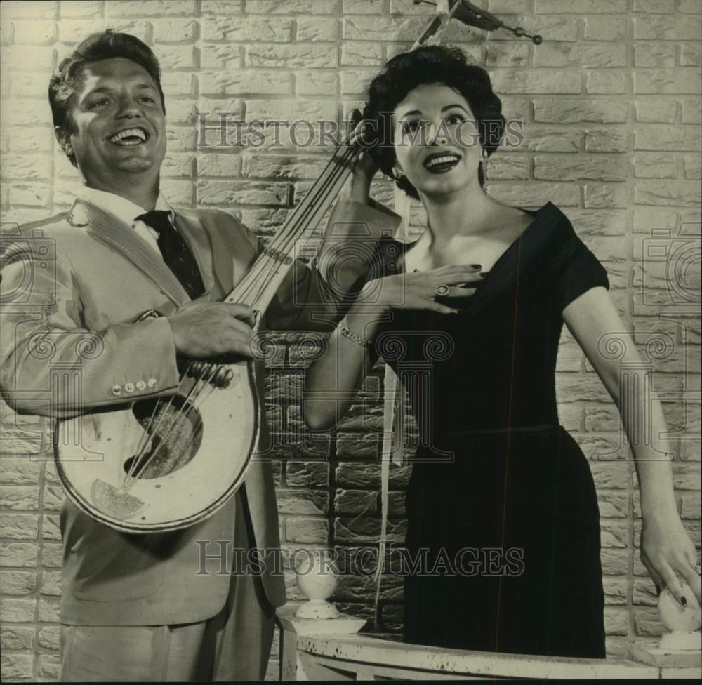 1957 Press Photo Gary Mitchell performs with Margeurite Piazza - tup05918