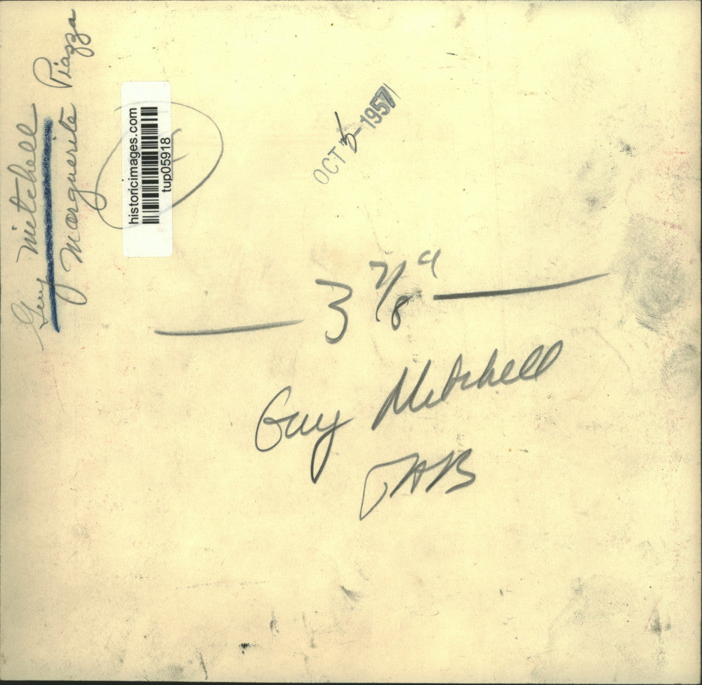 1957 Press Photo Gary Mitchell performs with Margeurite Piazza - tup05918