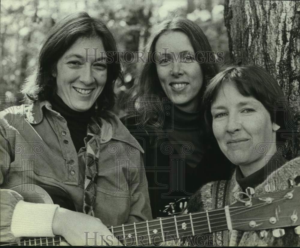 1987 Press Photo Musical artist Cindy Mangsen with Carolyn Odell & Cathy Winter- Historic Images
