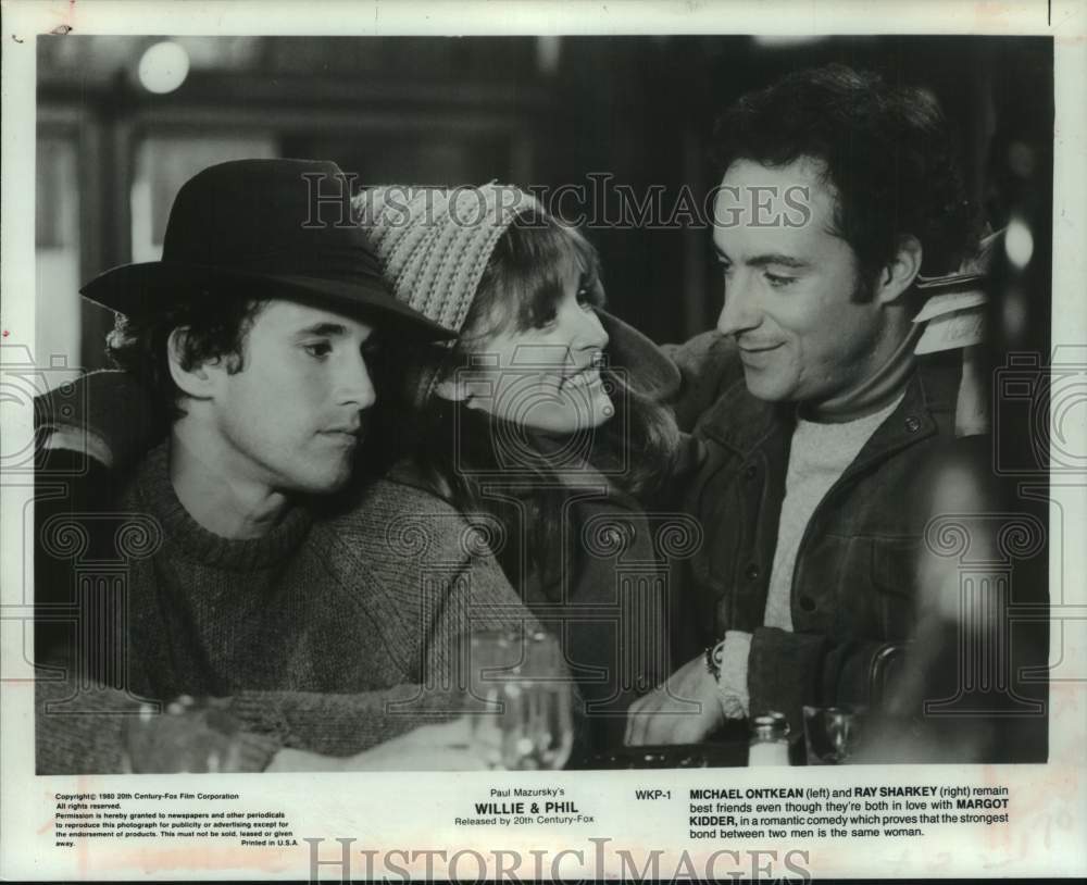 1980 Press Photo Michael Ontkean, Ray Sharkey &amp; Margot Kidder in &quot;Willie &amp; Phil&quot;- Historic Images