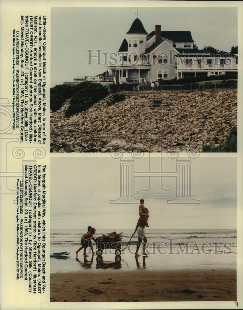 1993 Press Photo View of Ogunquit Beach in Qghunquit, Maine - tup08374