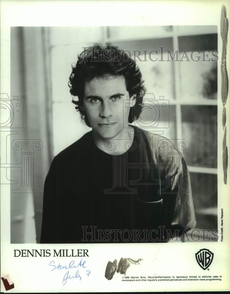 1989 Press Photo Comedian Dennis Miller - tup08503