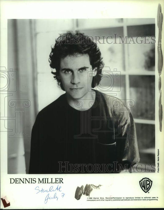 1989 Press Photo Comedian Dennis Miller - tup08503