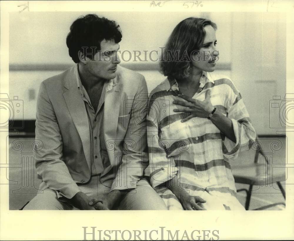 Press Photo Laila Robins &amp; Christopher Reeve rehearse play in Massachusetts- Historic Images