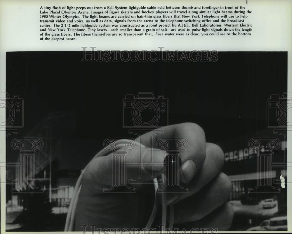 1981 Press Photo Lightguide cable used during Lake Placid Olympics in New York