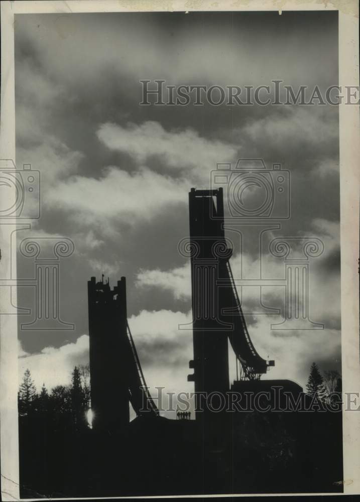 Press Photo Ski jump towers in Lake Placid, New York - tup10699- Historic Images