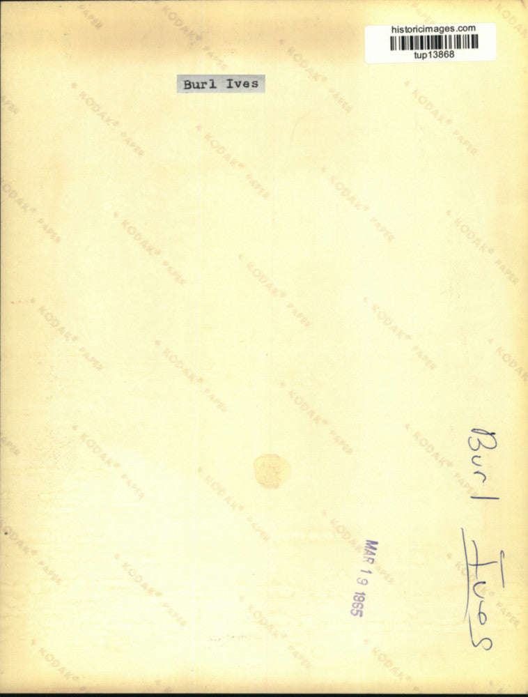 1965 Press Photo Musical artist Burl Ives - tup13868