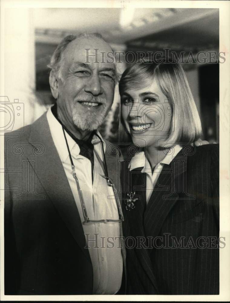 1983 Press Photo Jose Ferrer with Bess Armstrong in &quot;This Girl For Hire&quot; on CBS