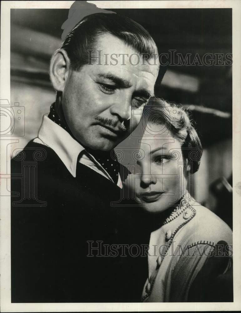 1964 Press Photo Actor Clark Gable with costar in movie scene - tup20554- Historic Images