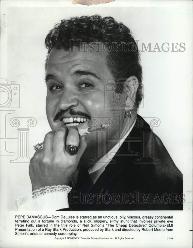 1978 Press Photo Dom DeLuise stars as Pepe Damascus in &quot;The Cheap Detective&quot;- Historic Images