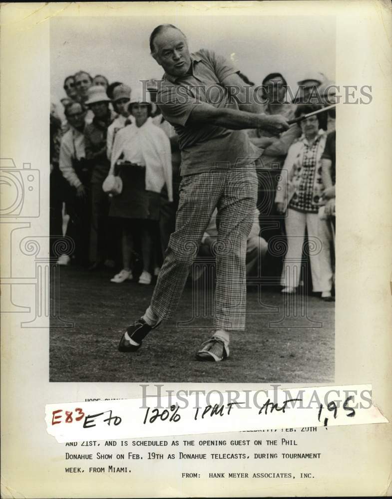 1973 Press Photo Bob Hope teeing off during golf tournament - tup21788- Historic Images