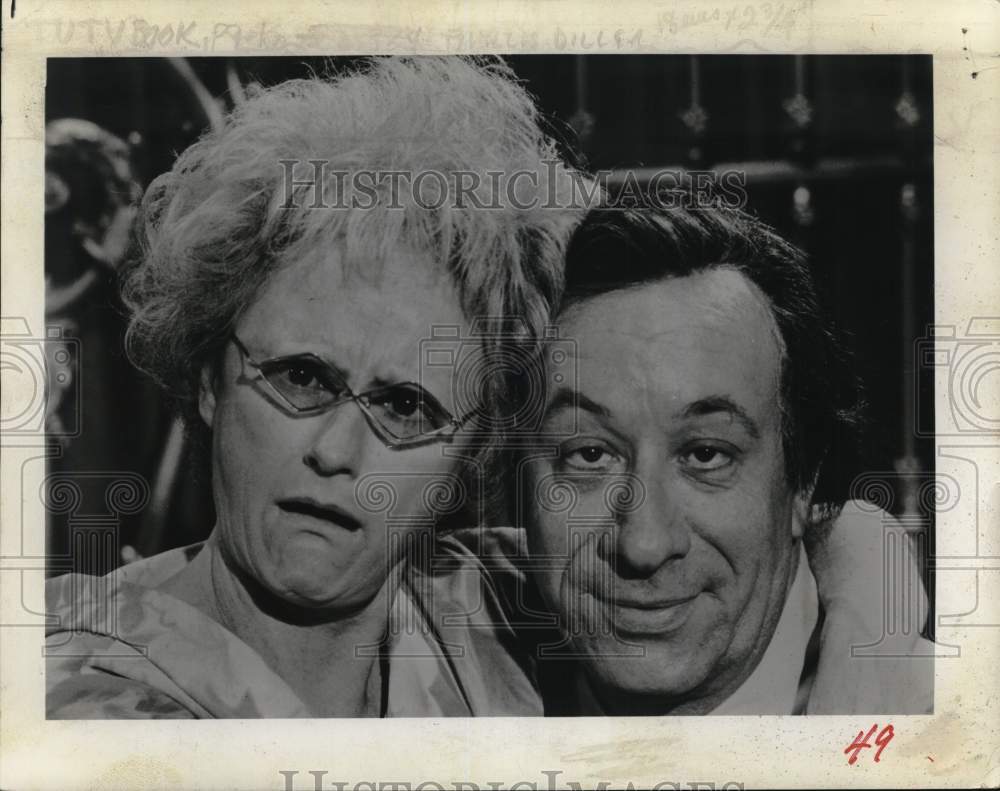 Press Photo Phyllis Diller with costar in movie scene - tup22873- Historic Images