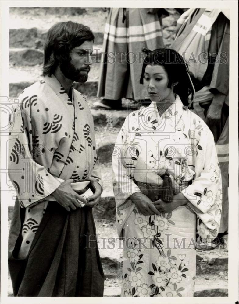 1980 Press Photo Richard Chamberlain & Yoko Shimada Star in "Shogun" on NBC-TV