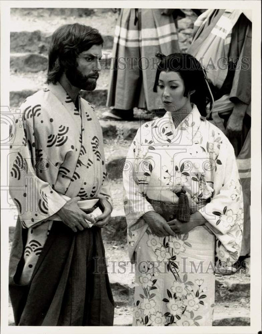 1980 Press Photo Richard Chamberlain & Yoko Shimada Star in "Shogun" on NBC-TV