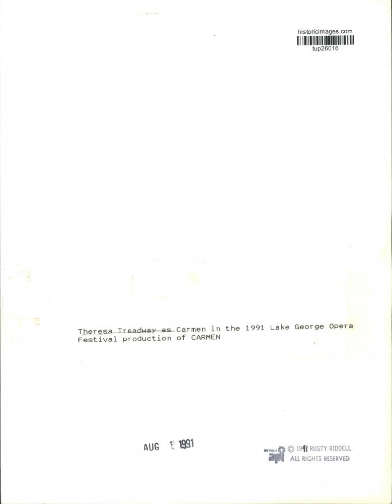 1991 Press Photo Theresa Treadway in "Carmen," Lake George Opera Festival