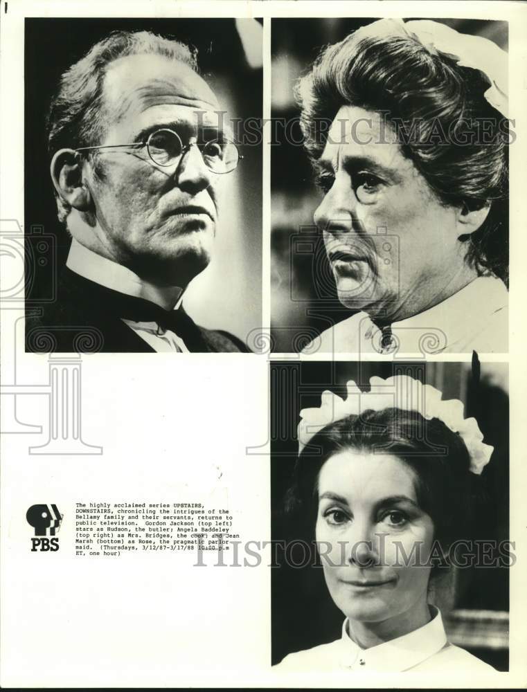 Press Photo Jean Marsh and Other Actors in &quot;Upstairs, Downstairs&quot; on PBS- Historic Images